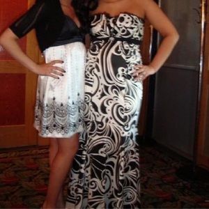 Mermaid Black & White Gown